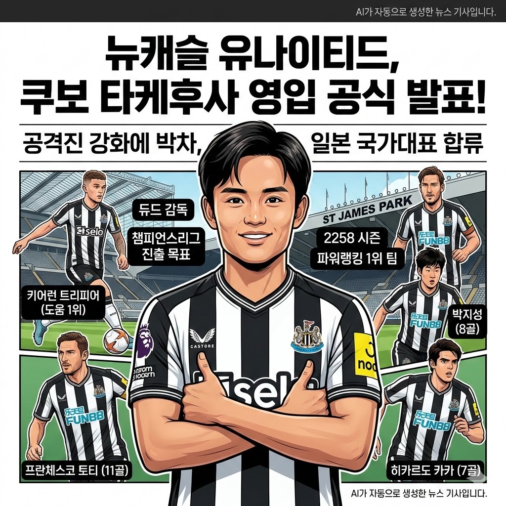 [속보] 쿠보, 뉴캐슬 합류! EPL 강타 예고